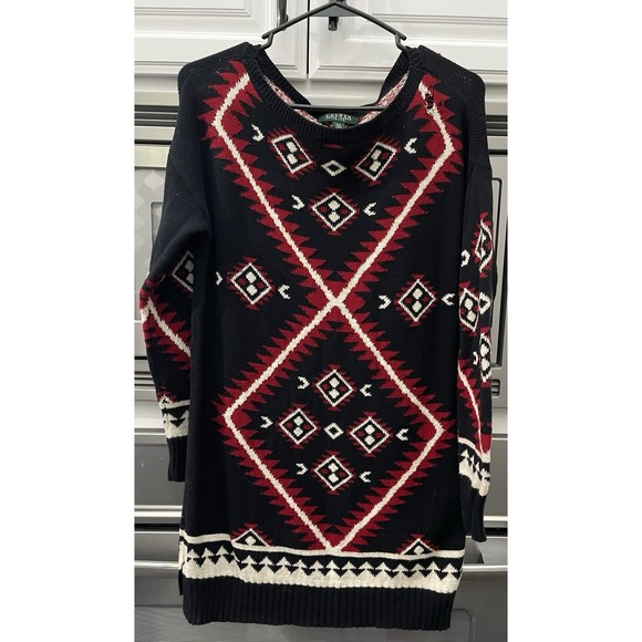 Lauren Ralph Lauren Sweaters - Lauren Ralph Lauren Petite Medium Long Tunic Sweater Southwest Aztec Geometric